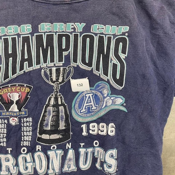 Toronto Argonauts 1996 Grey Cup Champions Sweatshirt Navy Vintage Size L - Picture 6 of 6